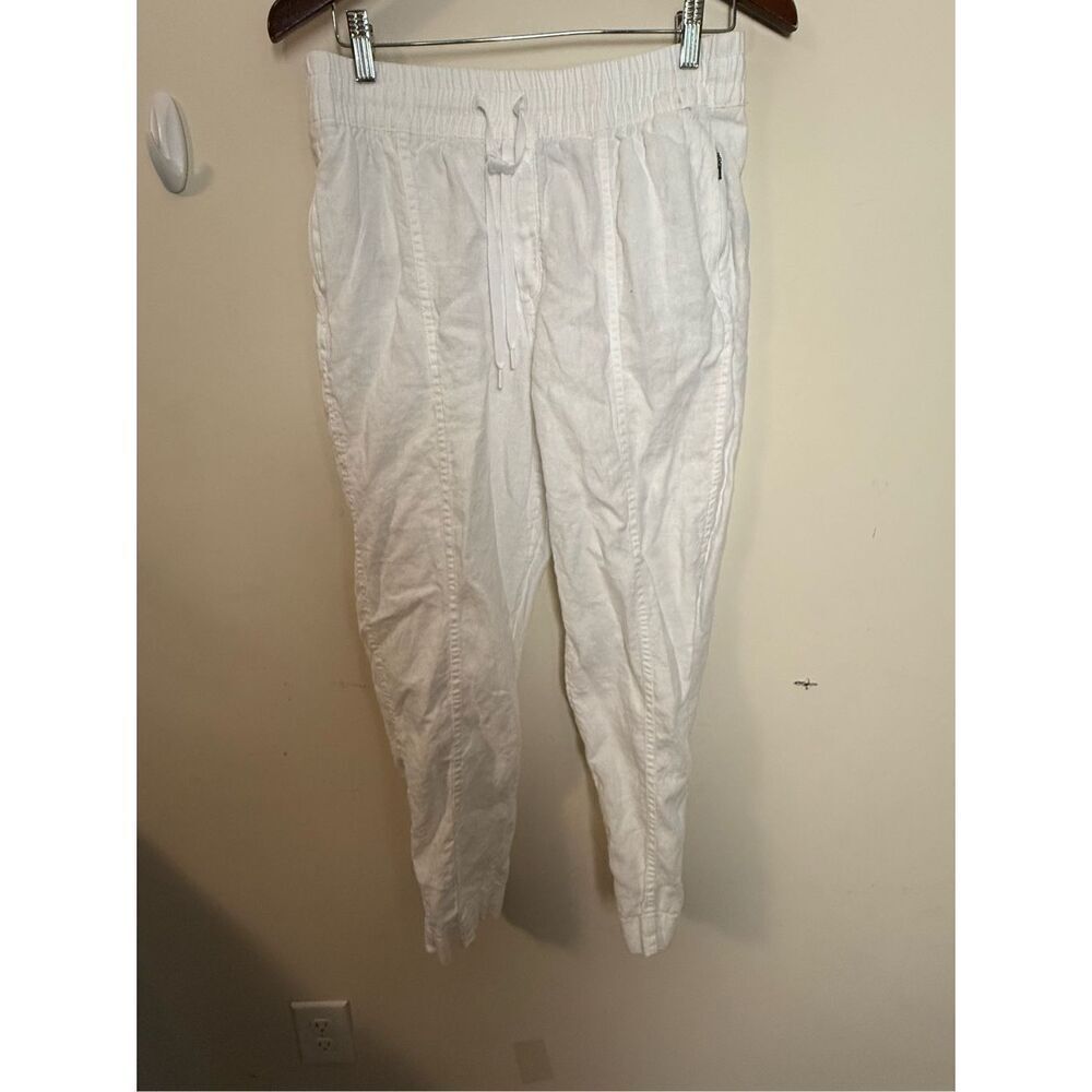 Athleta 851027 Retreat Linen Ankle Pant Small White